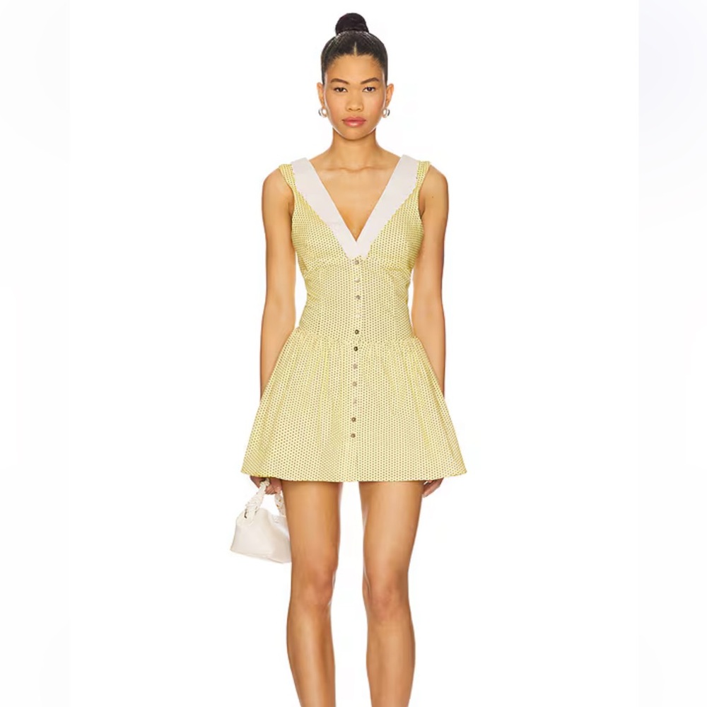 Frankie's Bikinis Yellow & White Mini Dress